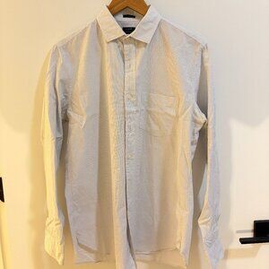 J Crew White Checkered Dress Shirt (Medium)